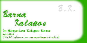 barna kalapos business card